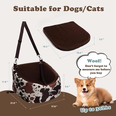 Автокрісло для собак iPetba - безпечне та зручне автокрісло для маленьких собак, захист від зіткнень, антиковзаюча поверхня, захист салону авто, знімне та миється, зелено-коричневе