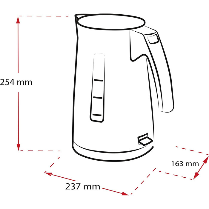 Електричний чайник MELITTA Enjoy Aqua, 1.7 л, 2400 Вт, чорний/червоний, знімний фільтр від накипу