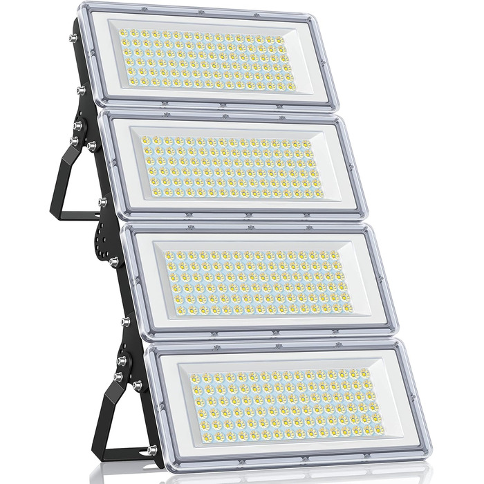 YIQIBRO LED Floodlight Outdoor 100W, 10000LM Super Bright Floodlight Outdoor, Waterproof Outdoor Floodlight IP67, 6500K Cold White LED Spotlight 85-265V for Garden, Garage, Factory, Sports Field (400W-1PCS)