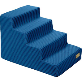 Сходинки для собак Velinda з 4 ступенями, котяча драбина, допомога у вході для домашніх тварин, матеріал - піна (темно-синій, Cord)