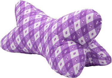 POWER INN Велике подушко-підголівник для читання 44x23 см | Подушка-підголівник як книжка-підставка та подушка для читання | Можна прати при 60°C з високоякісного дизайнерського друку 100% бавовни (бавовна, фіолетовий) Фіолетова бавовна