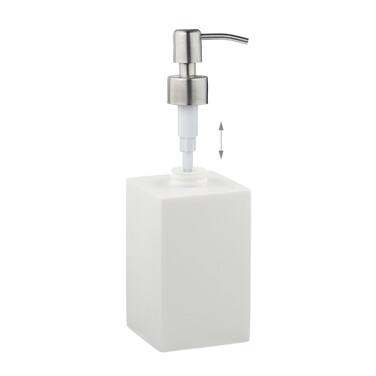 Relaxdays Stainless Steel Soap Dispenser with Pump, Square