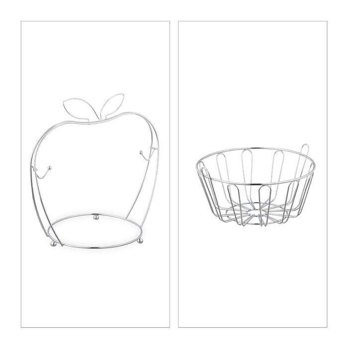 Relaxdays Fruit Bowl 'Apple' made of Metal