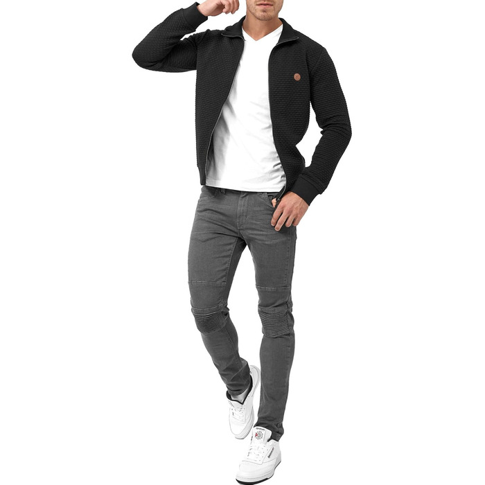 Світшот Indicode для чоловіків з високим коміром | Кардиган/світшот чоловічий (XXL, Чорний)