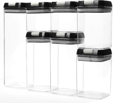 Набір контейнерів для зберігання продуктів 7 шт. - герметичні, з етикетками, для кухні