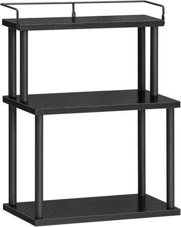 HOOBRO Spice Rack, Kitchen Shelf, 3-Tier Storage Shelf, Desk Organizer, for Kitchen Countertop, Desk, Study, Office, Vintage Brown EBF02TL01 (Black)