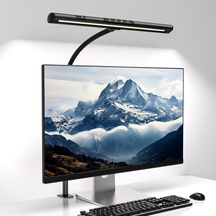LED лампа EYOCEAN для офісу з регульованим кутом нахилу, сенсорне управління, 12W, регулювання яскравості та колірної температури