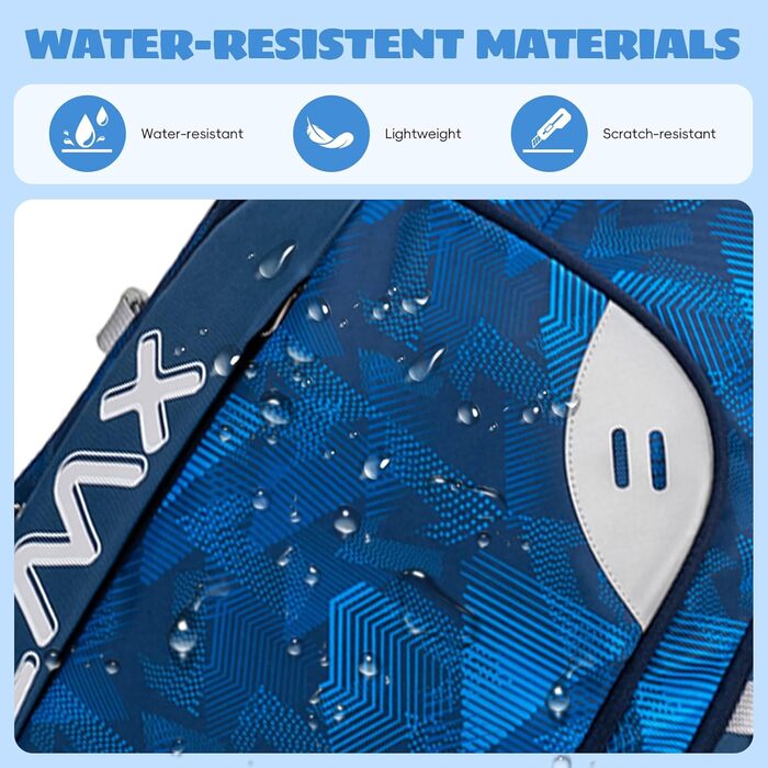 Шкільний рюкзак для підлітків 46L, рюкзак для школи, гімназії, старшої школи з нагрудною стрічкою, світловідбиваючими елементами, відділенням для 17.3' ноутбука, міцний, повсякденний (Блакитний)