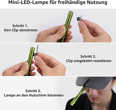 Ліхтарик LED Lepro, мініатюрний, водонепроникний IPX4, 3 режими, для огляду, роботи, ремонту (2 шт.), зелений