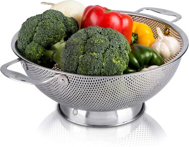 Ситечко LiveFresh з нержавіючої сталі, 4.7 л, з міцними ручками та самоопорожняючим підставкою