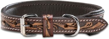 Нашийник для собак Джек Рассел з натуральної шкіри буйвола, регульований, з м'якою підкладкою, ручної роботи, з різьбленням, Alexey, розмір S (26-34 см)