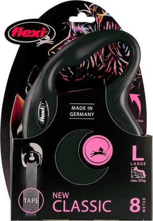 Рулетка для собак Flexi Classic L 8 м чорна, до 50 кг