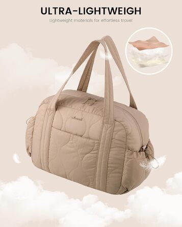 Спортивна сумка LOVEVOOK для жінок, 20L, Khaki. Компактна дорожня сумка-мішок, Wickeltasche, для подорожей, спортзалу, перельотів. Водостійка, для перенесення речей, Wickeltasche, Kliniktasche, Geburt.