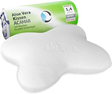 ACAMAR QuickDry Neck Pillow, Orthopedic Side Sleeper Pillow, Visco Head Pillow made of Memory Foam, Quick-Drying & Thermoregulating Cover, Cervical Spine Support Pillow & Anti-Snoring Pillow, Anthracite Thermic QuickDry Cover