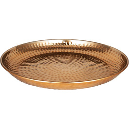 Oriental round metal tray bowl Mia 40cm Copper | Oriental decorative bowl with high rim | Moroccan serving tray round | Oriental silver decoration on a set table