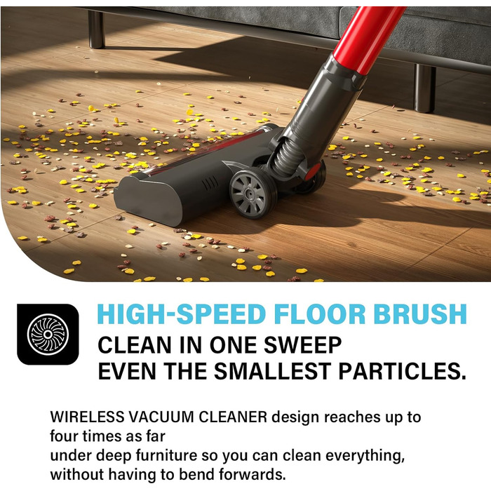 Акумуляторний пилосос Stanew ST-609: 4-в-1, бездротовий, 150W, 22.2V, 40 хв роботи, 800 мл, для килимів, шерсті тварин, авто