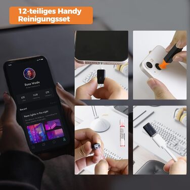 Набір інструментів для ремонту iPhone, Airpod, телефону, ноутбука: USB-C, Lightning, чорний карбон