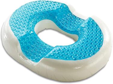 ELONEO Seat Cushion, Gel & Visco-Elastic Foam Cushion, suitable for car, office & wheelchair as well as travel, 40x30cm (dark blue)