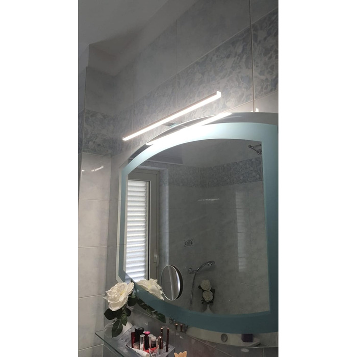 Azhien LED Mirror Light Bathroom 10W 820LM 60cm Neutral White 4000K, Slim 14mm Width 3in1 Mounting IP44 230V Wall Light Mirror Lamp 600mm, No Flickering Bathroom Cabinet Mirror Lights