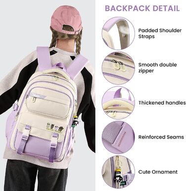 Шкільний рюкзак IvyH для дівчаток та хлопчиків, 15.6