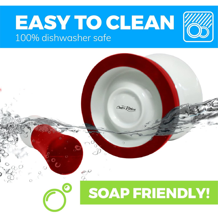 Набір для стукання (толкушки) EZ-Grip з червоного силікону та порцеляни, 11.5 см