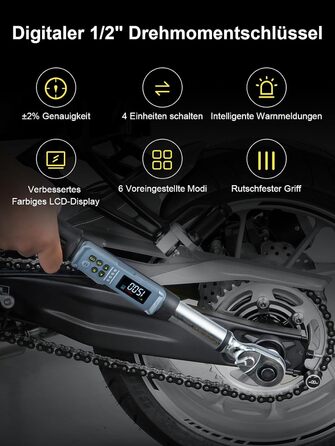 Цифровий шуруповерт з моментом, 2.66-53.1 in-lbs/ 1/4'' Drive, з моментом, для електриків з сигналом та LED-дисплеєм, 27 в 1 (10-200 Нм)