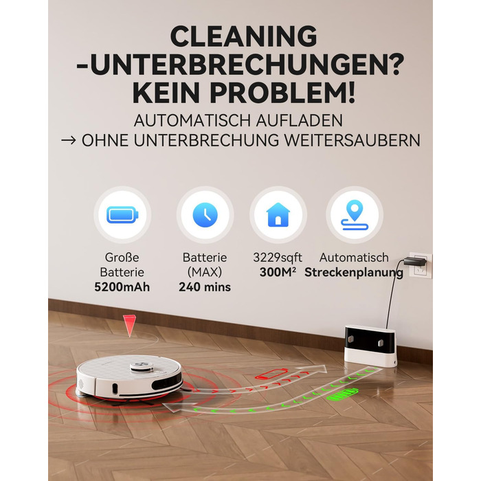 Робот-пилосос Tesvor S8 Pro з функцією миття - 8000Pa, LiDAR-навігація, 240 хв роботи, керування через додаток/Alexa, для прибирання шерсті тварин, килимів та твердих підлог