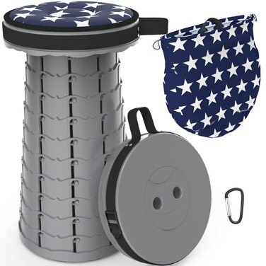 Складний туристичний стільчик Alevmoom, телескопічний, 600lbs, сірий. Ідеально для кемпінгу, риболовлі, відпочинку на природі та дому.