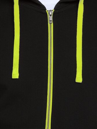 Чоловіча толстовка-худі на блискавці Jack & Jones Jjehomen Noos, Regular Fit, чорна з жовтими елементами, розмір XXL