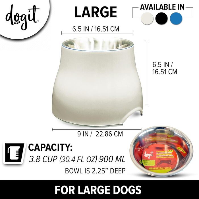 Підвищений годівничий набір для собак Hagen Dogit 2-в-1, білий