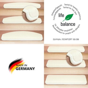 Stair treads Kettelservice-Metzker Vorwerk Uni rectangular 14 pcs 65x24 cm white