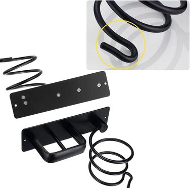 Sctmda Hair Dryer Holder No Drilling Hair Dryer Holder Black Straightener Holder Hair Dryer Holder Aluminum Hair Dryer Holder for Bathroom Hair Dryer Holder Wall Mount Multifunctional Bathroom Organizer