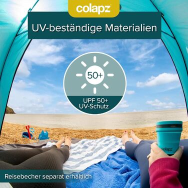Colapz Camping Shower Tent & Pop-Up Toilet Tent with Storage - Privacy Beach Shelter & Outdoor Changing Room (Blue)