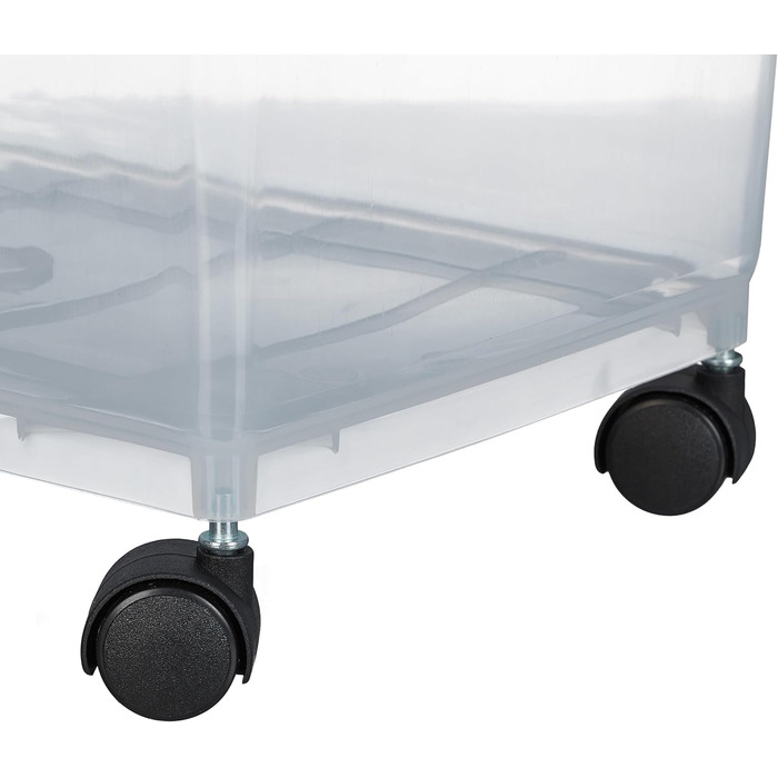 Коробки для корму для собак Relaxdays 2 шт., 10L та 30L, з кришкою, роликами, лопаткою, прозорі/чорні