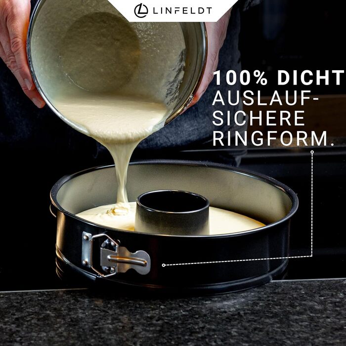 Форма для випічки тортів LINFELDT® Springform 28 см з антипригарним покриттям та невиливним дном