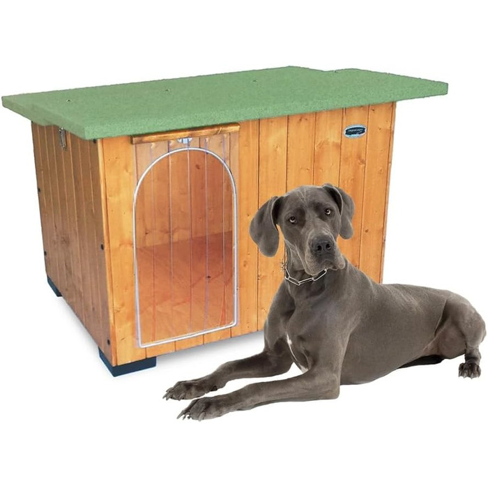 Будка для собак з масивного дерева, термозавіса, Italy, для Німецької дога (122x98xH86)