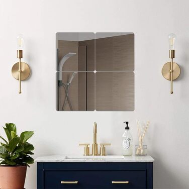 Дзеркала самоклеючі, 30 x 40 см, 6 шт. - гнучкі акрилові дзеркала для стін та шаф