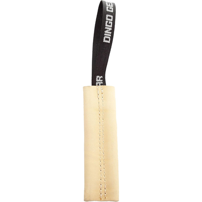 М'яч для собак Dingo Gear Soft Ball з ручкою зі справжньої шкіри для тренування укусу, для цуценят і собак, 8 см, 2 шт (S10006, двотрубний, латте)