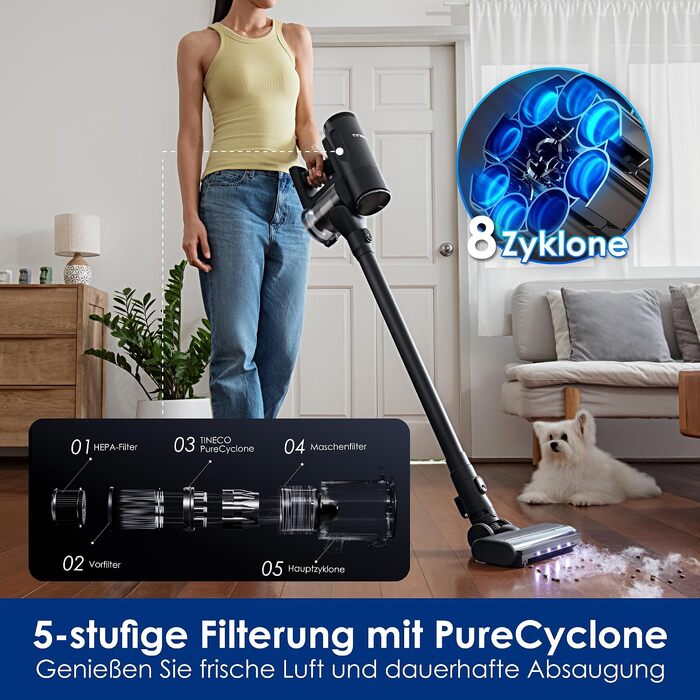 Вертикальний миючий пилосос Tineco Floor ONE S7 Stretch з функцією FlashDry та DualBlock