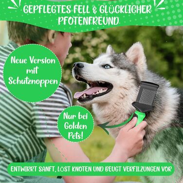 Зубна щітка для собак та котів з захисними нопочками - видаляє підшерсток, ковтуни та вузли. Ідеально для довгошерстих порід, таких як кокапу, пудель. Щітка для щоденного догляду за шерстю, розмір M-L. Зубна щітка 2.0 велика