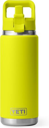 YETI Rambler C Drink Straw Bottle, vacuum-insulated stainless steel bottle with straw lid, 26 oz (769 ml) (Firefly Yellow)