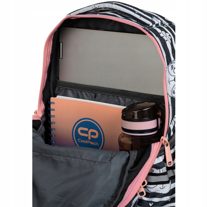 Багатовідсіковий шкільний рюкзак CoolPack (білий, чорний, рожевий), 21 л