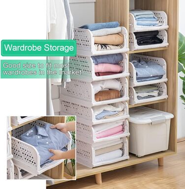 THATSRAD 3-Tier Drawer Box Closet Drawer Boxes Stackable Shelf for Closet Interior Foldable Storage Boxes Drawer White Stackable Drawers for Clothes Bedroom Kitchen Bathroom