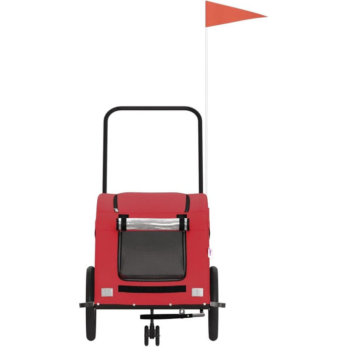 Фургон для собак VidaXL - червоний, 30 кг, Oxford-Gewebe, з прапором та відбивачами