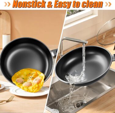 Набір сковорідок Pfannenset: 24см, 26см, 30см. 3 шт. Сковорода для омлетів, стійка до нагріву, без PFAS, для всіх типів плит, включаючи індукцію (SV2)