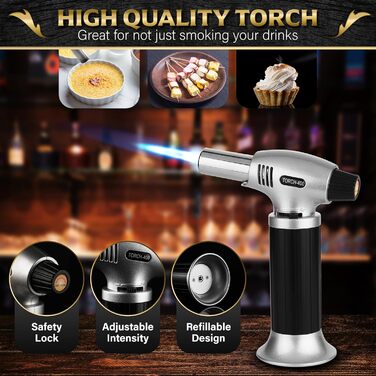 Набір для копчення коктейлів з ліхтариком - Smoke Egg Set для віскі та бурбон, включаючи коробку для копчення, тирсу та аксесуари