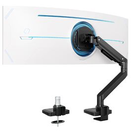 Кріплення для монітора - підставка для 1 монітора, 17-49 дюймів, плоский/вигнутий екран, чорний, газ-амортизатор, регулювання висоти, VESA 75x75/100x100, 2-20 кг