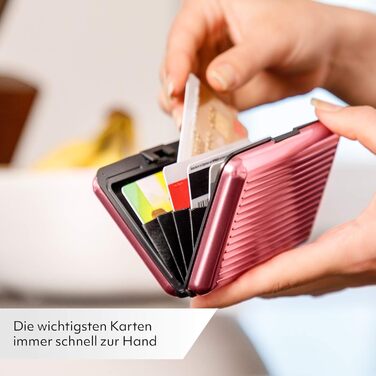 VALLET® Елегантне шкіряне картхолдер з RFID захистом (Алюміній, Рожевий)