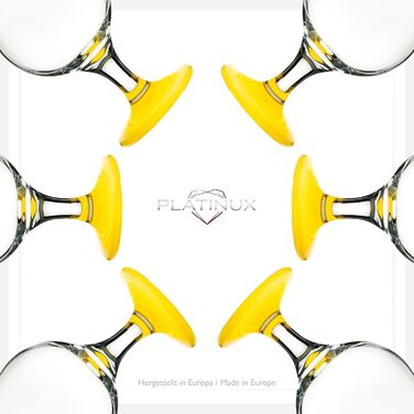 Набір келихів для коктейлів PLATINUX 6 шт, 400 мл (жовті) - Longdrink, Hurricane, Party