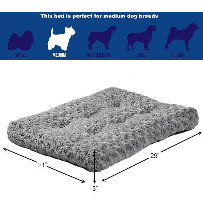 М'яке ліжко для домашніх тварин Midwest Homes for Pets QuietTime Deluxe Gray Ombre Swirl, XXS, машинне прання, антиковзаюча підкладка, 46 см, 73 x 50 x 7 см